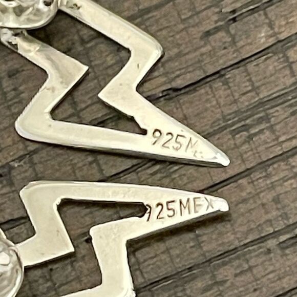 Boho Sol Sterling Silver Bolt Earrings - Picture 2 of 4